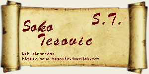 Soko Tešović vizit kartica